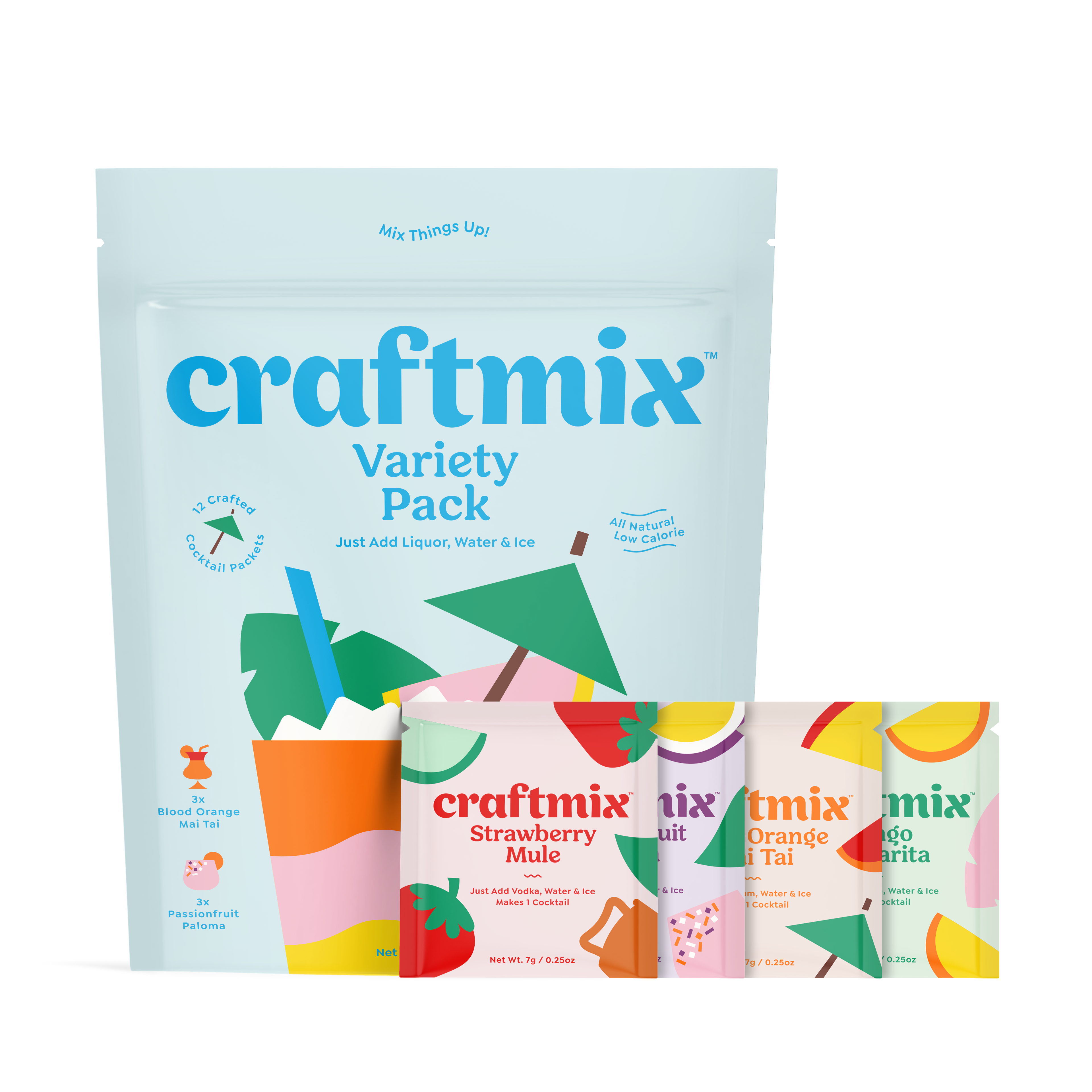 Craftmix Variety Pack Cocktails (Mai Tai Margarita Moscow Mule Paloma) Craftmix Variety Pack Cocktails (Mai Tai Margarita Moscow Mule Paloma)