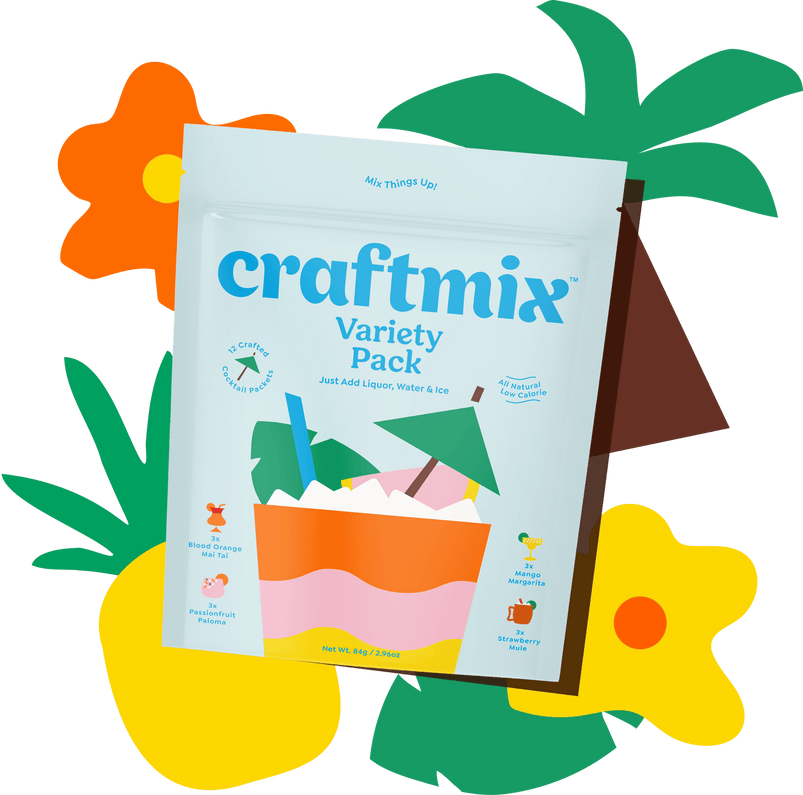 Craftmix Blood Orange Mai Tai, Makes 12 Drinks, Skinny Cocktail Mixers,  Instant Mix Mocktail Kit, Real Fruit, Vegan Low-Carb Non-GMO, Dairy Free