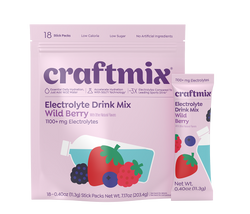 Two packages of Craftmix Electrolyte Drink Mix Wild Berry